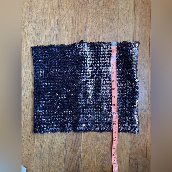 70s-80s Vintage Black Sequin Disco Tube Top - Picture 7 of 7